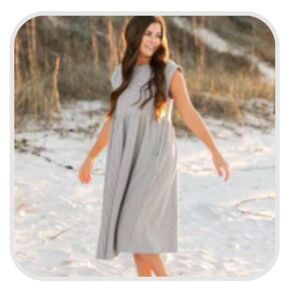 Inherit Clothing Company Olivia A - Line Midi Striped Dress